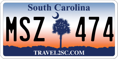 SC license plate MSZ474