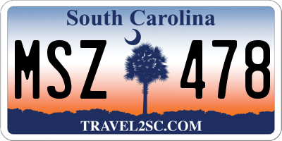 SC license plate MSZ478