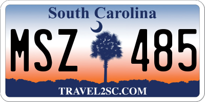 SC license plate MSZ485