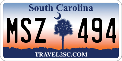 SC license plate MSZ494