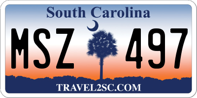 SC license plate MSZ497
