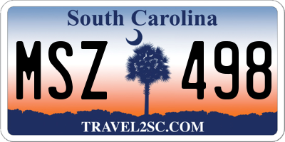 SC license plate MSZ498