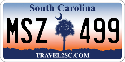 SC license plate MSZ499