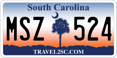 SC license plate MSZ524