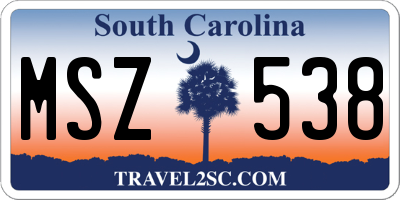 SC license plate MSZ538