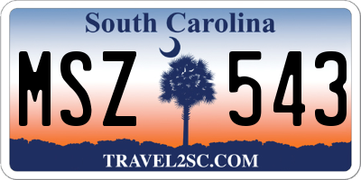 SC license plate MSZ543