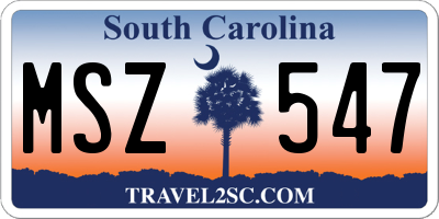 SC license plate MSZ547