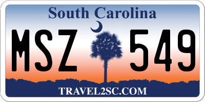 SC license plate MSZ549