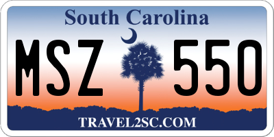 SC license plate MSZ550