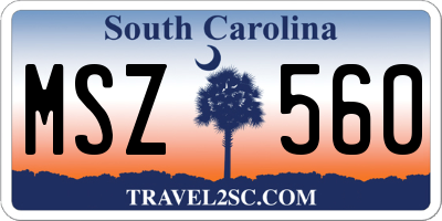 SC license plate MSZ560