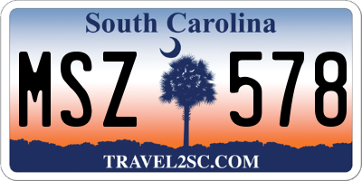 SC license plate MSZ578