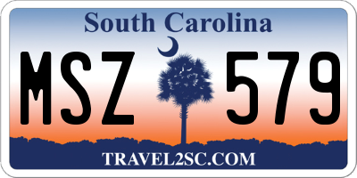 SC license plate MSZ579