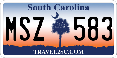 SC license plate MSZ583