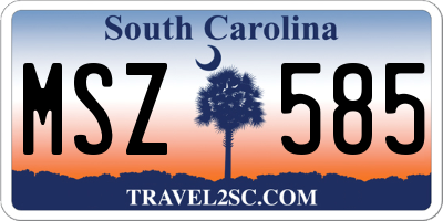 SC license plate MSZ585