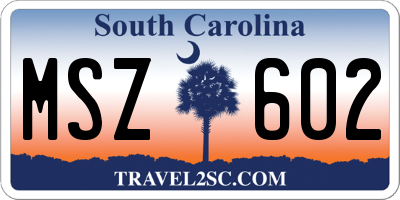 SC license plate MSZ602