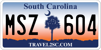 SC license plate MSZ604