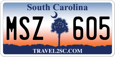 SC license plate MSZ605