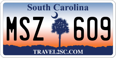 SC license plate MSZ609