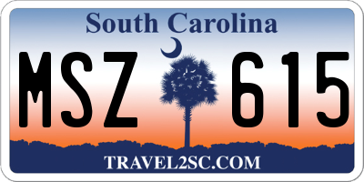 SC license plate MSZ615