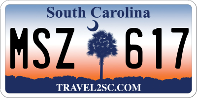 SC license plate MSZ617