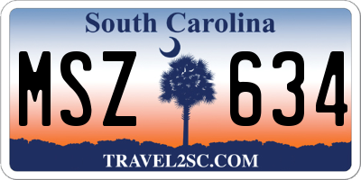 SC license plate MSZ634