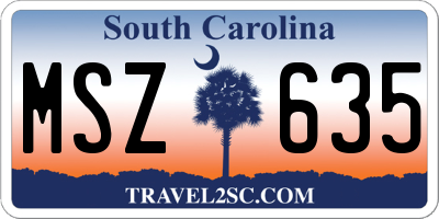 SC license plate MSZ635