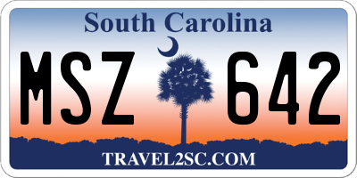 SC license plate MSZ642