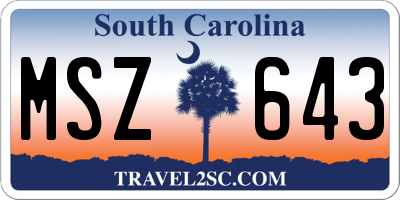 SC license plate MSZ643