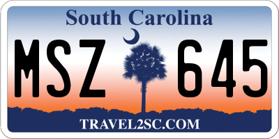 SC license plate MSZ645