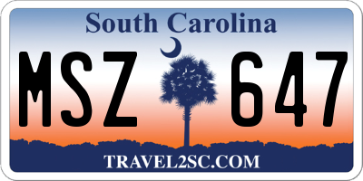 SC license plate MSZ647