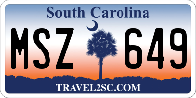SC license plate MSZ649
