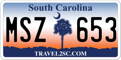 SC license plate MSZ653