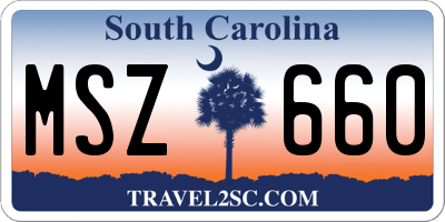 SC license plate MSZ660