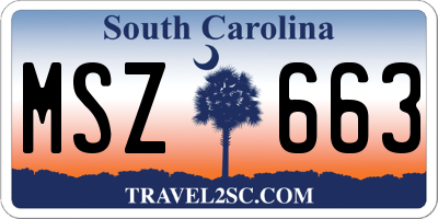 SC license plate MSZ663