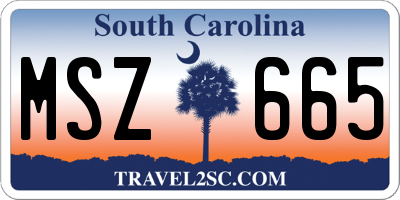 SC license plate MSZ665
