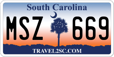SC license plate MSZ669
