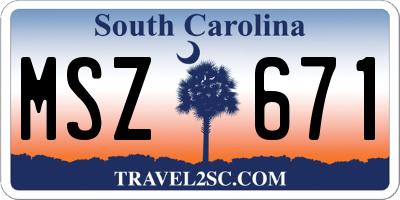 SC license plate MSZ671