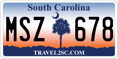 SC license plate MSZ678