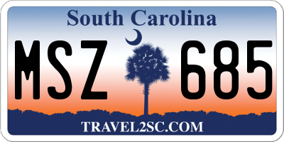 SC license plate MSZ685