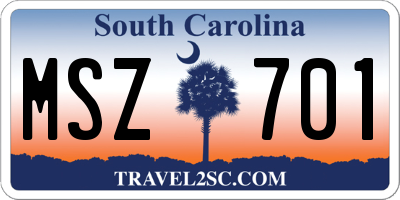 SC license plate MSZ701