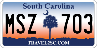 SC license plate MSZ703
