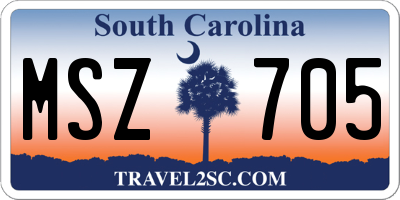SC license plate MSZ705