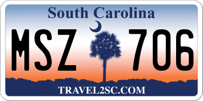 SC license plate MSZ706