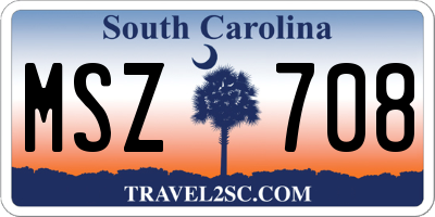 SC license plate MSZ708