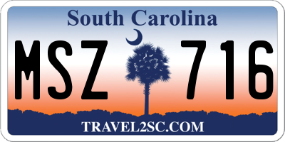 SC license plate MSZ716