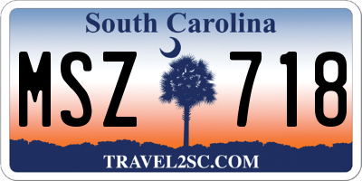 SC license plate MSZ718