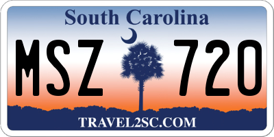 SC license plate MSZ720