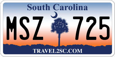 SC license plate MSZ725