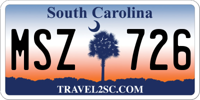 SC license plate MSZ726