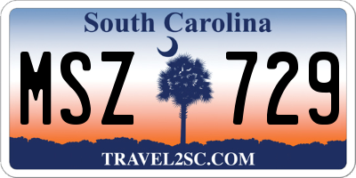 SC license plate MSZ729